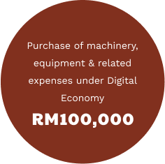 Purchase of machinery, equipment & related expenses under Digital Economy RM100,000
