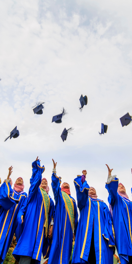 Students celebrating graduation 